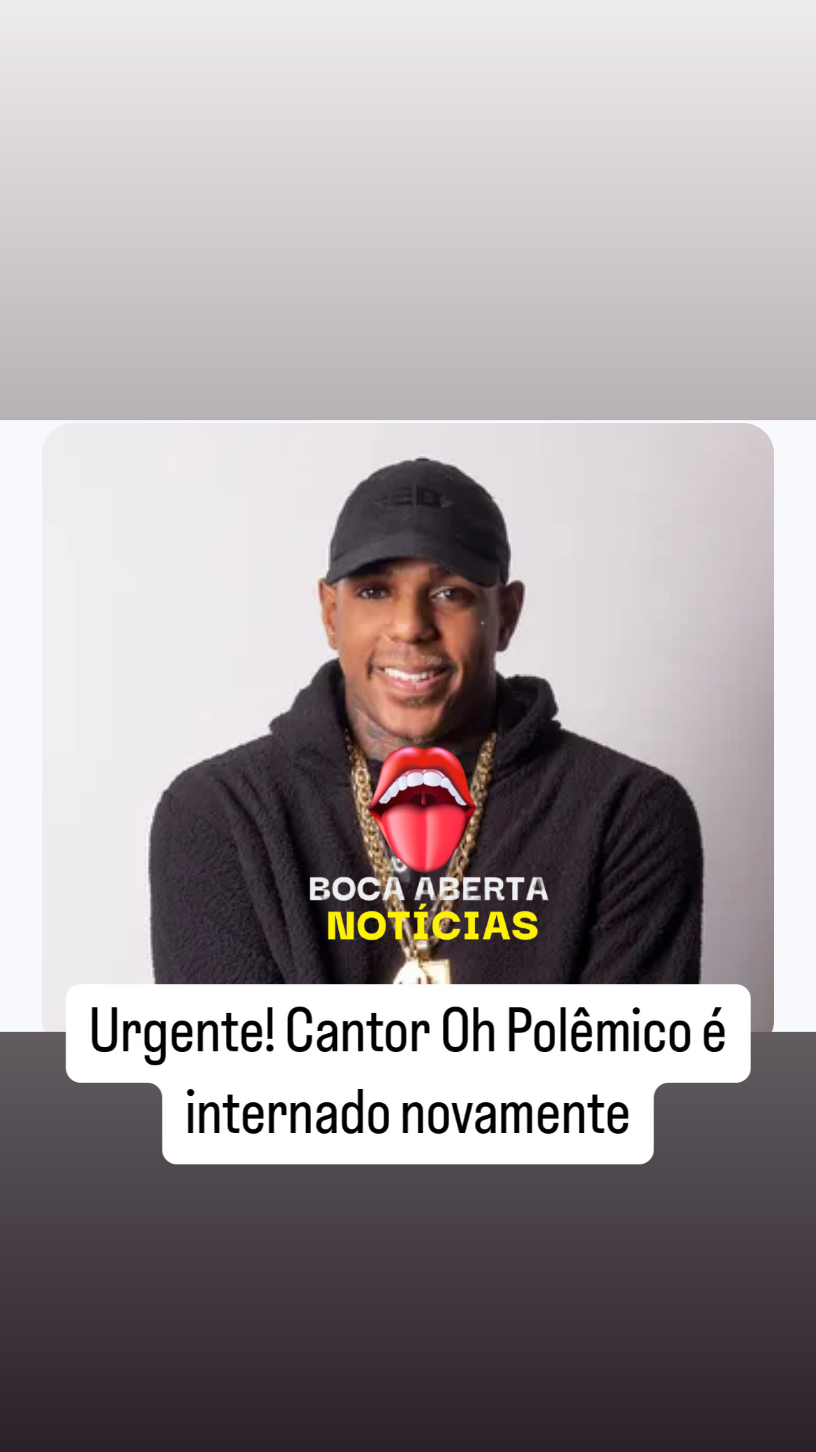 Urgente! Cantor Oh Polêmico é internado novamente; saiba o motivo