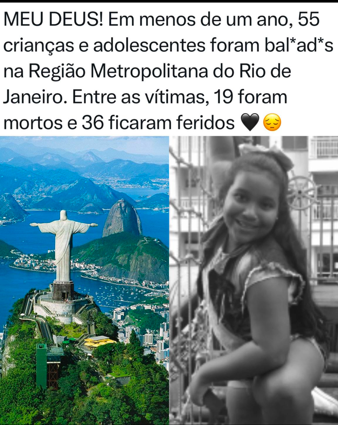 Em menos de um ano, 55 crianças e adolescentes foram bal*ad*s na Região Metropolitana do Rio de Janeiro
