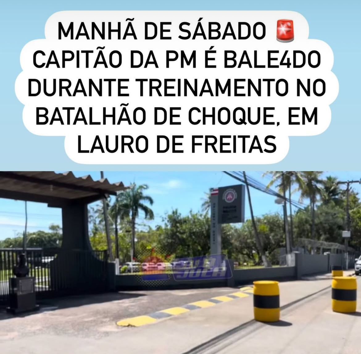 Capitão da PM é baleado durante treinamento no Batalhão de Choque, em Lauro de Freitas;
