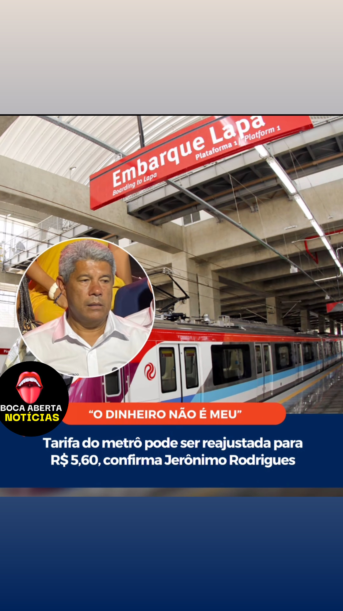 A tarifa do metrô de Salvador, que atualmente custa R$ 4,10 para o usuário, poderá ser reajustada para até R$ 5,60, mesmo valor cobrado no sistema de ônibus municipal