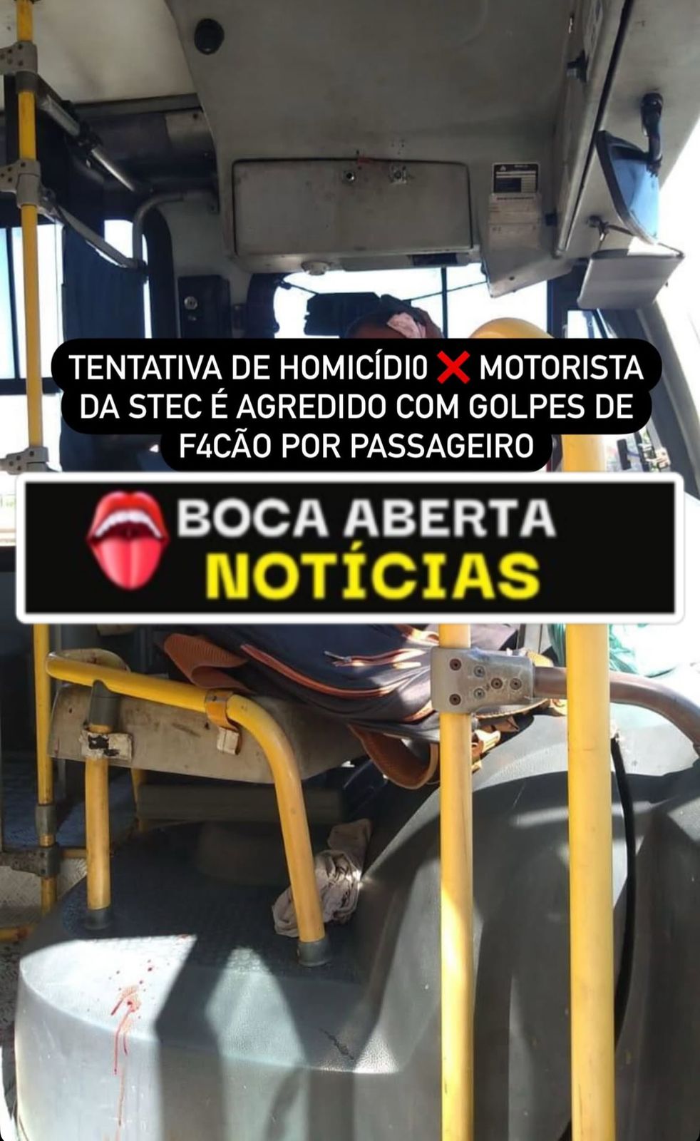 TENTATIVA DE HOMICÍDIO X MOTORISTA DA STEC É AGREDIDO COM GOLPES DE F4CÃO POR PASSAGEIRO