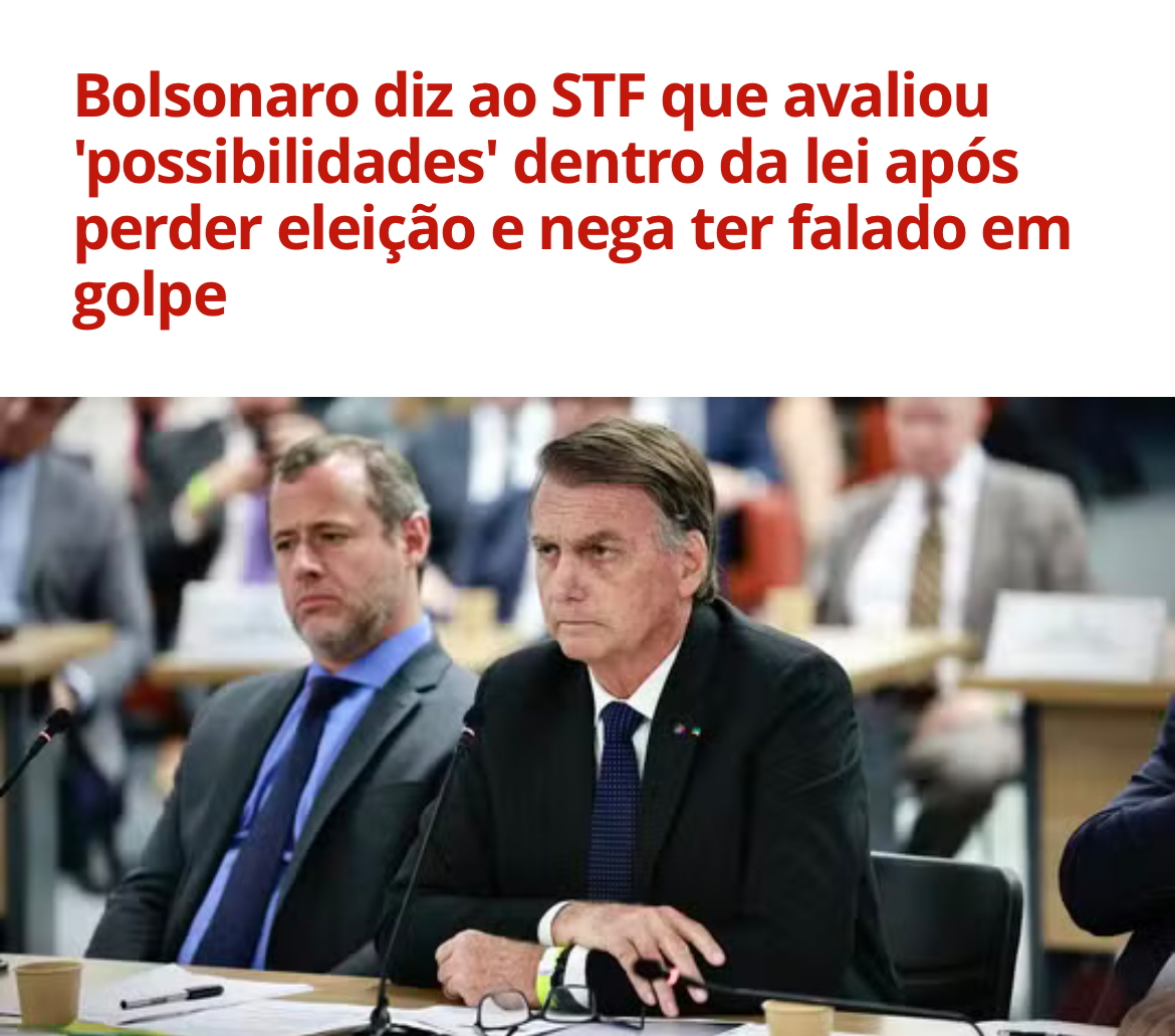 Bolsonaro nega tentativa de golpe e de prisão de autoridades, e admite conversas por alternativa ‘constitucional’