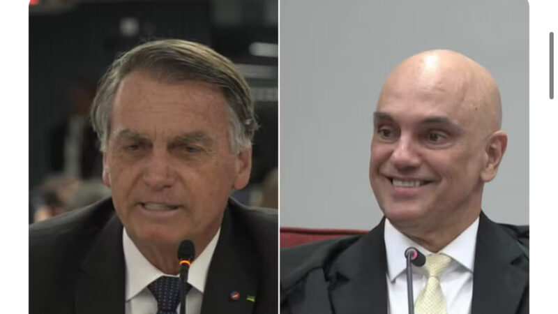 Bolsonaro brinca, convida Moraes para ser seu vice e escuta: ‘Eu declino’